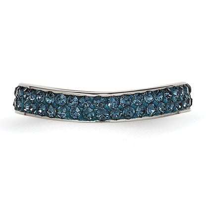 Edelstahl 4mm Poliert Blau Kristall Gewellt Ring