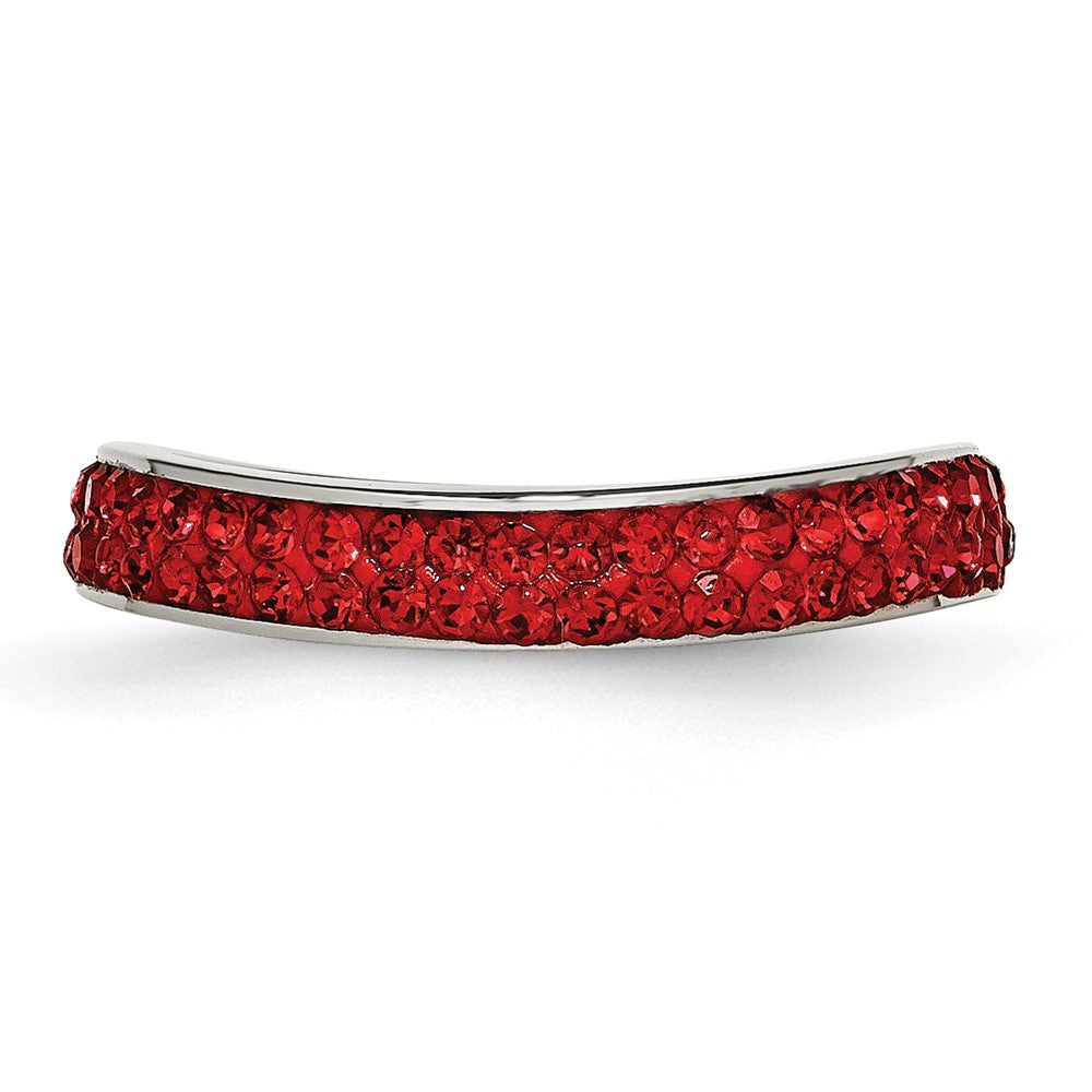 Edelstahl 4mm Poliert Rot Kristall Ring