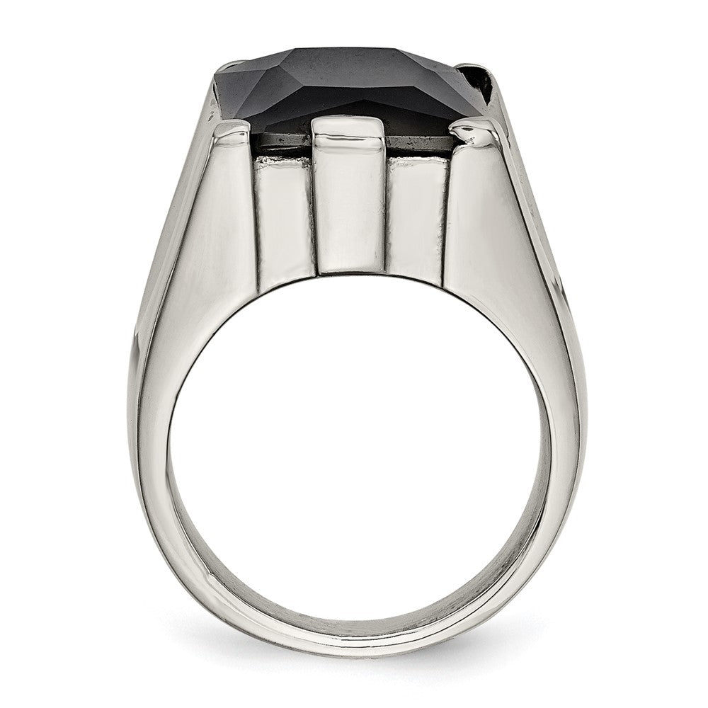 Edelstahl Schwarz Zirkonia Poliert Ring