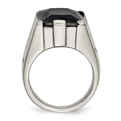 Edelstahl Schwarz Zirkonia Poliert Ring