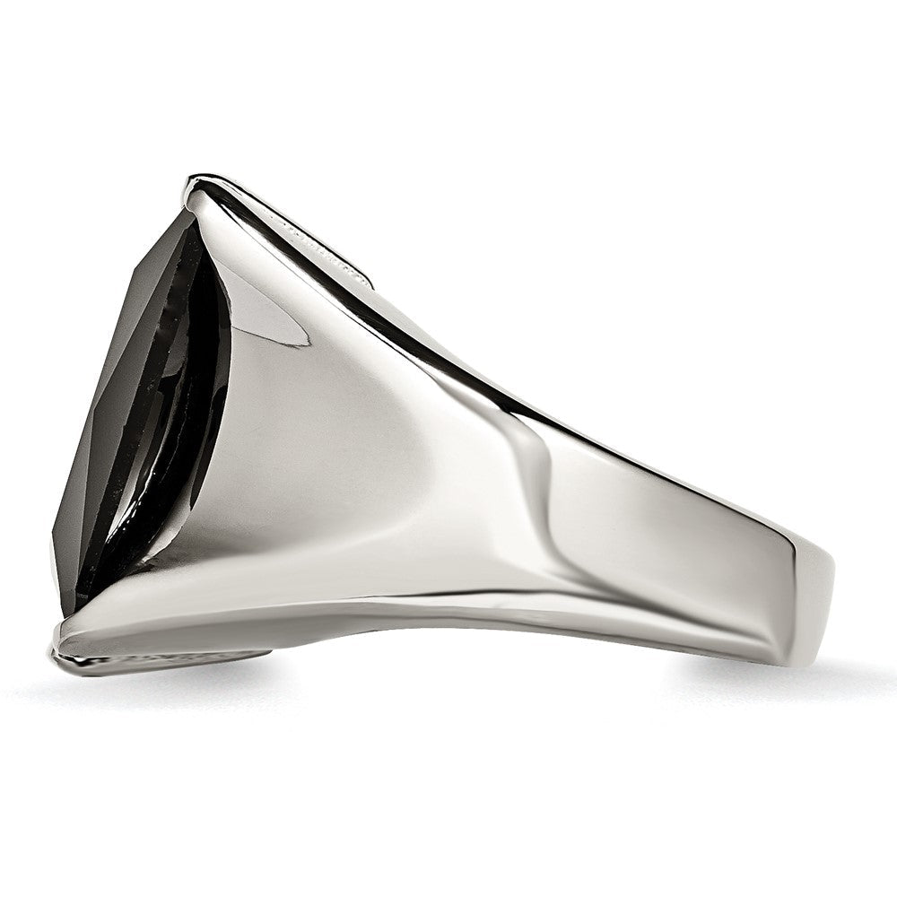 Edelstahl Schwarz Zirkonia Poliert Ring