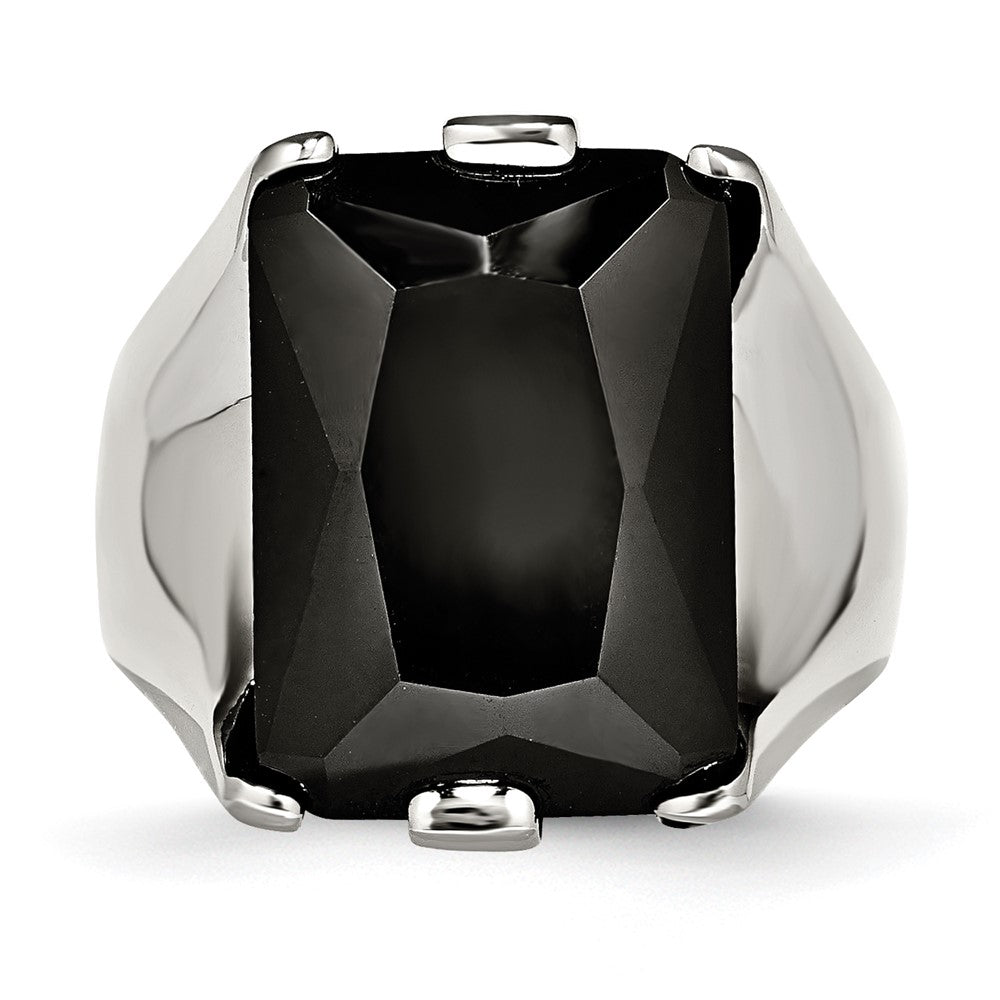 Edelstahl Schwarz Zirkonia Poliert Ring