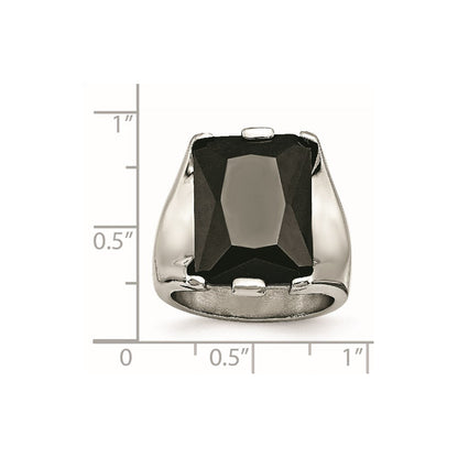 Edelstahl Schwarz Zirkonia Poliert Ring
