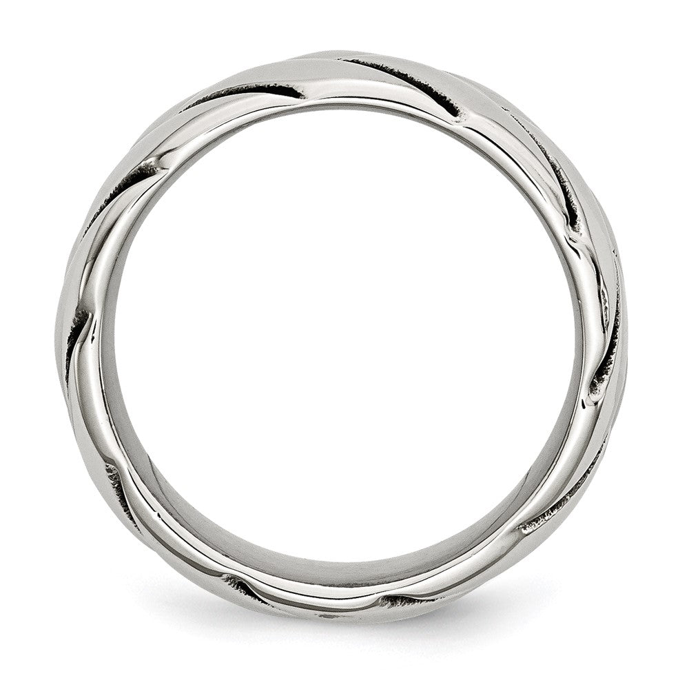Edelstahl Poliert Geflochten Design Ring