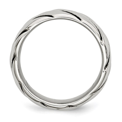 Edelstahl Poliert Geflochten Design Ring