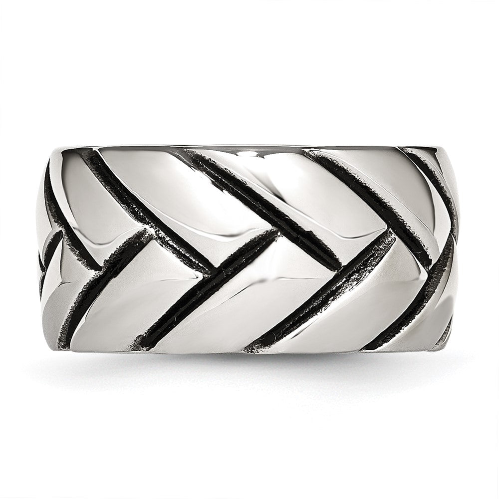 Edelstahl Poliert Geflochten Design Ring