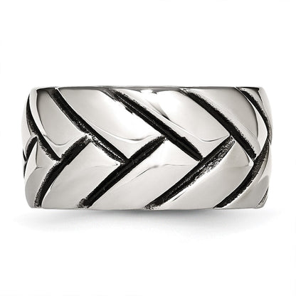 Edelstahl Poliert Geflochten Design Ring