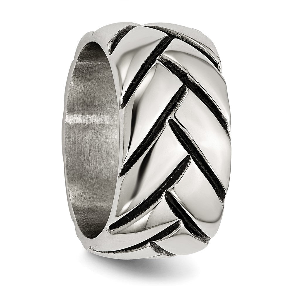 Edelstahl Poliert Geflochten Design Ring