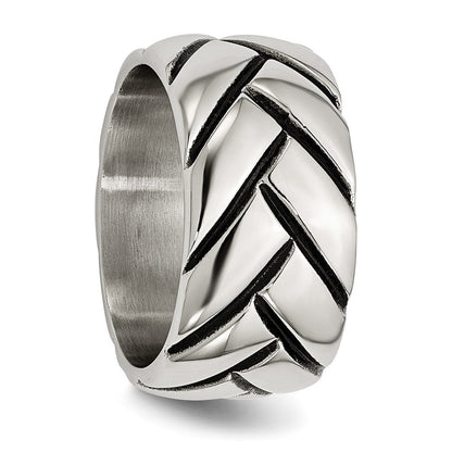 Edelstahl Poliert Geflochten Design Ring