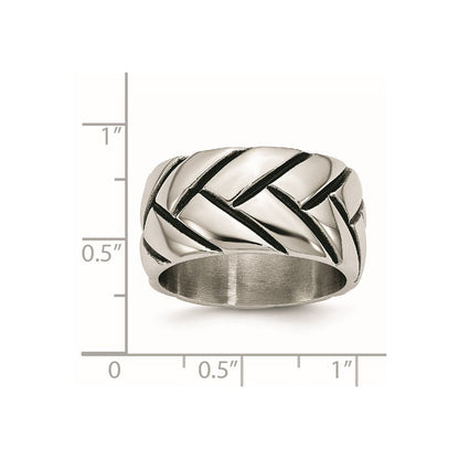 Edelstahl Poliert Geflochten Design Ring