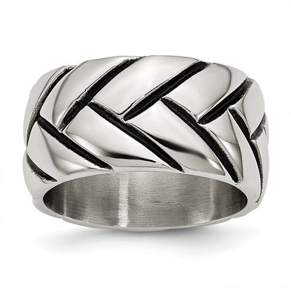 Edelstahl Poliert Geflochten Design Ring