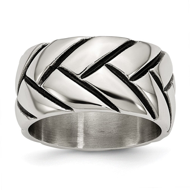 Edelstahl Poliert Geflochten Design Ring