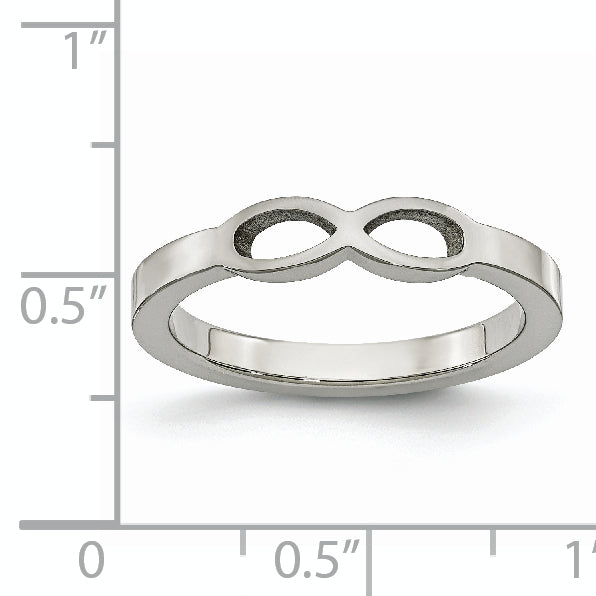 Edelstahl Poliert Unendlichkeit Symbol Ring
