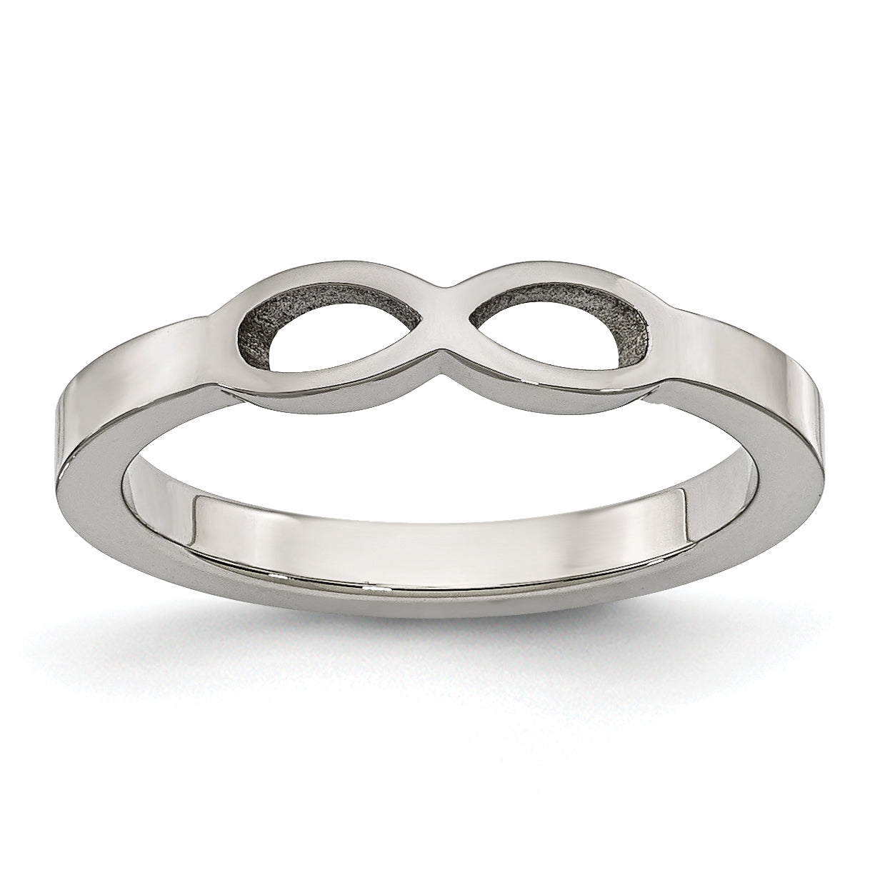 Edelstahl Poliert Unendlichkeit Symbol Ring