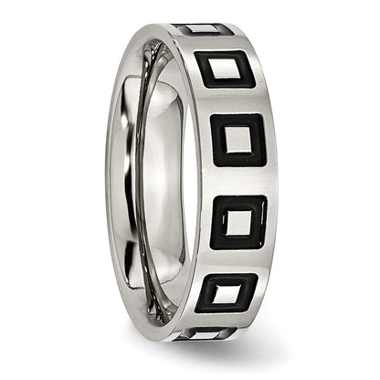Edelstahl Emailliert Flach 6mm Poliert Ring