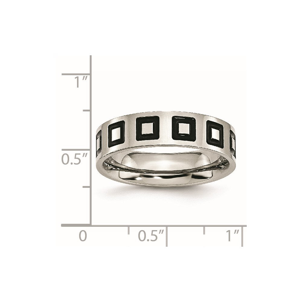 Edelstahl Emailliert Flach 6mm Poliert Ring