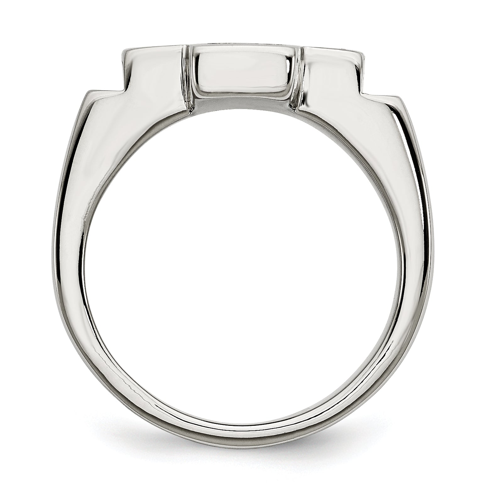 Edelstahl Emailliert Poliert Kreuz Ring