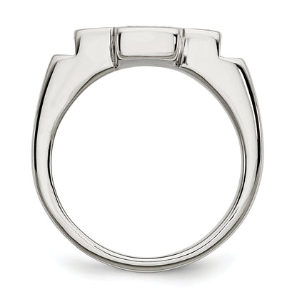 Edelstahl Emailliert Poliert Kreuz Ring