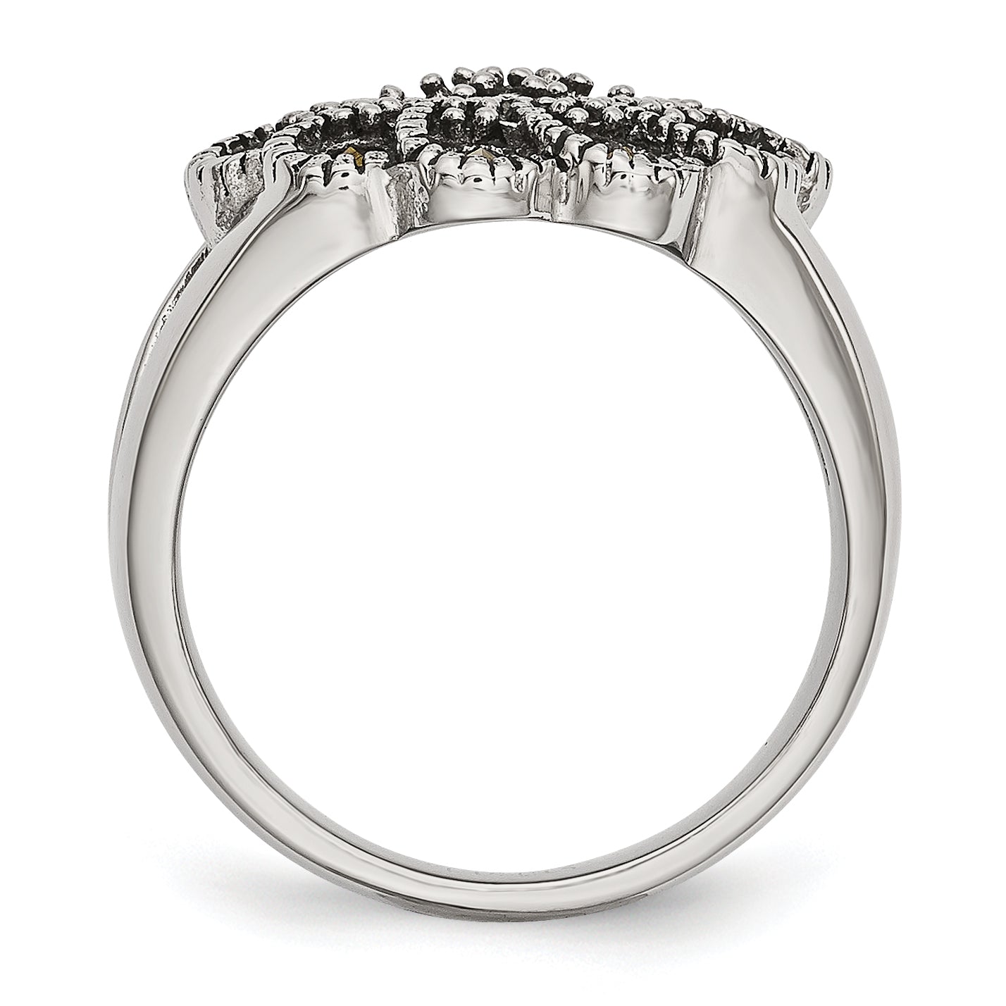 Edelstahl Strukturiert Blume Markasit Ring