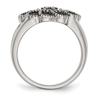 Edelstahl Strukturiert Blume Markasit Ring