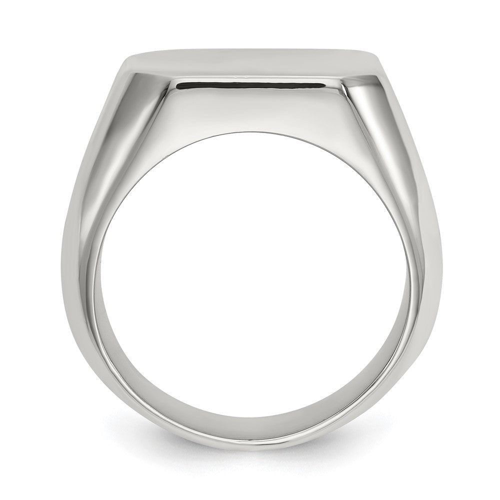 Edelstahl Poliert Quadratisch Siegel Ring (size 9 Nur)