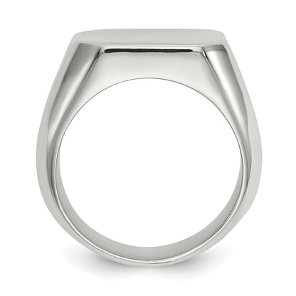 Edelstahl Poliert Quadratisch Siegel Ring (size 9 Nur)