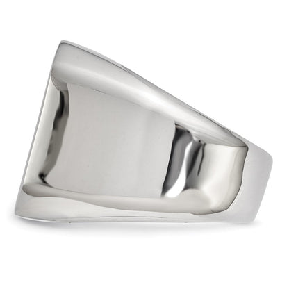 Edelstahl Poliert Quadratisch Siegel Ring (size 9 Nur)