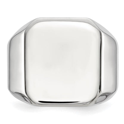 Edelstahl Poliert Quadratisch Siegel Ring (size 9 Nur)