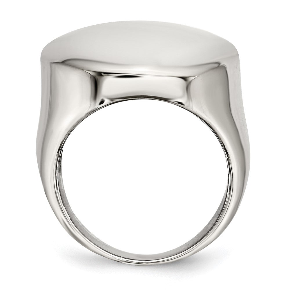 Edelstahl Poliert Kreisförmig Siegel Ring (size 5 Nur)