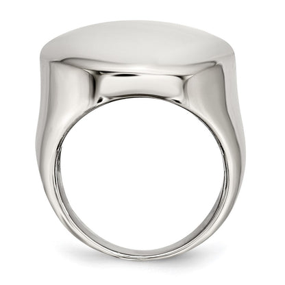 Edelstahl Poliert Kreisförmig Siegel Ring (size 5 Nur)