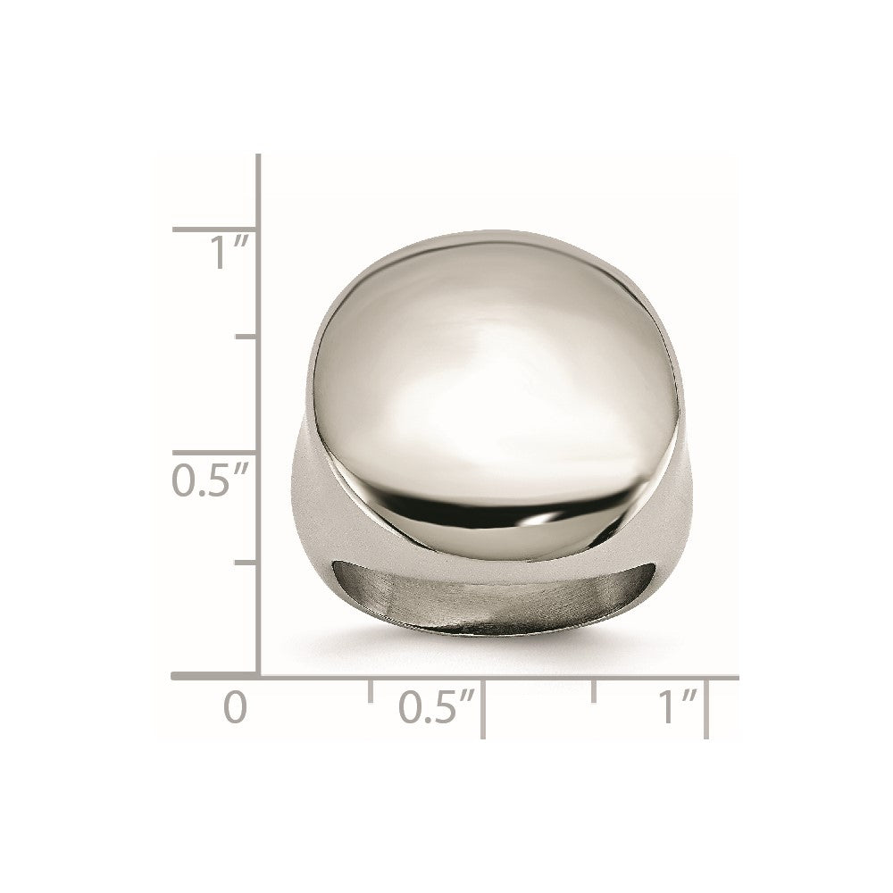 Edelstahl Poliert Kreisförmig Siegel Ring (size 5 Nur)