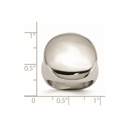Edelstahl Poliert Kreisförmig Siegel Ring (size 5 Nur)