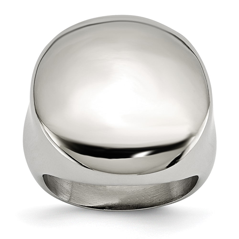 Edelstahl Poliert Kreisförmig Siegel Ring (size 5 Nur)