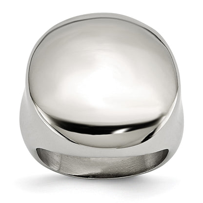 Edelstahl Poliert Kreisförmig Siegel Ring (size 5 Nur)