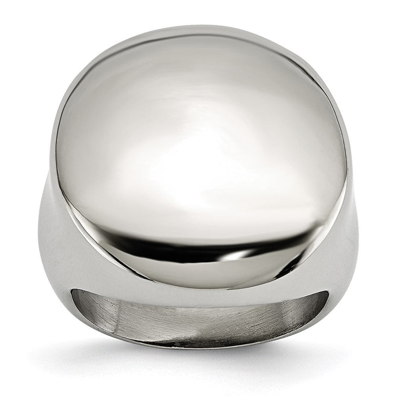 Edelstahl Poliert Kreisförmig Siegel Ring (size 5 Nur)