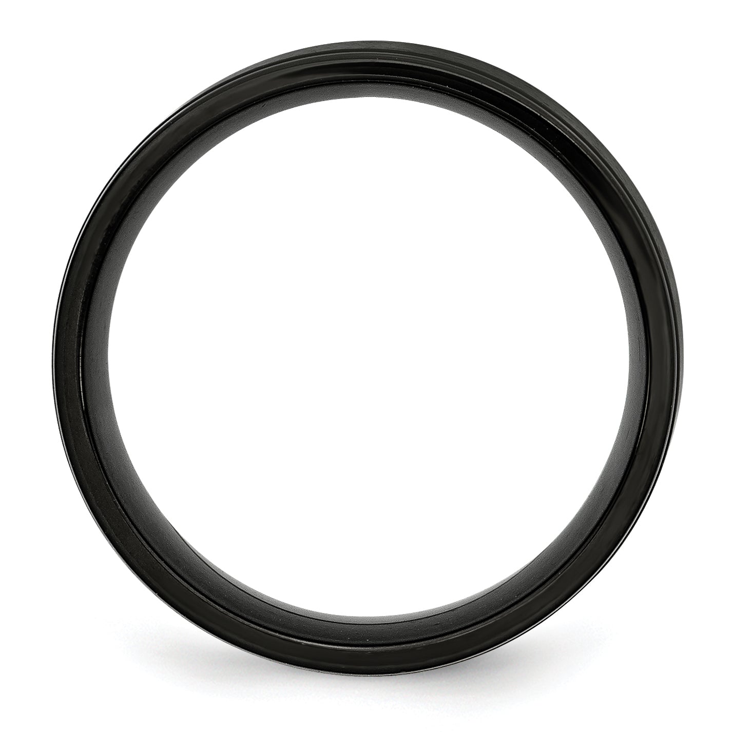 Edelstahl 8mm Schwarz Ip Beschichtet Gerillt Gebürstet/polished Ring