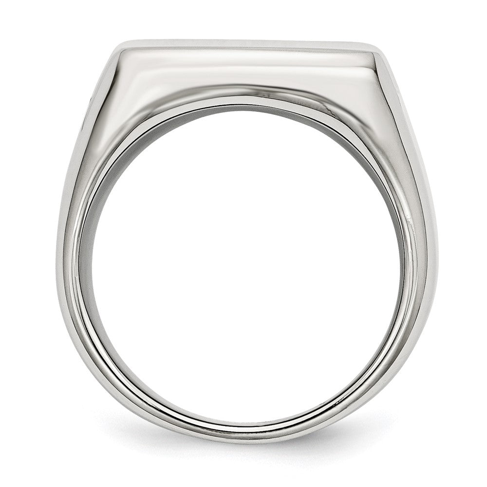 Edelstahl Poliert Siegel Ring (size 11 Nur)