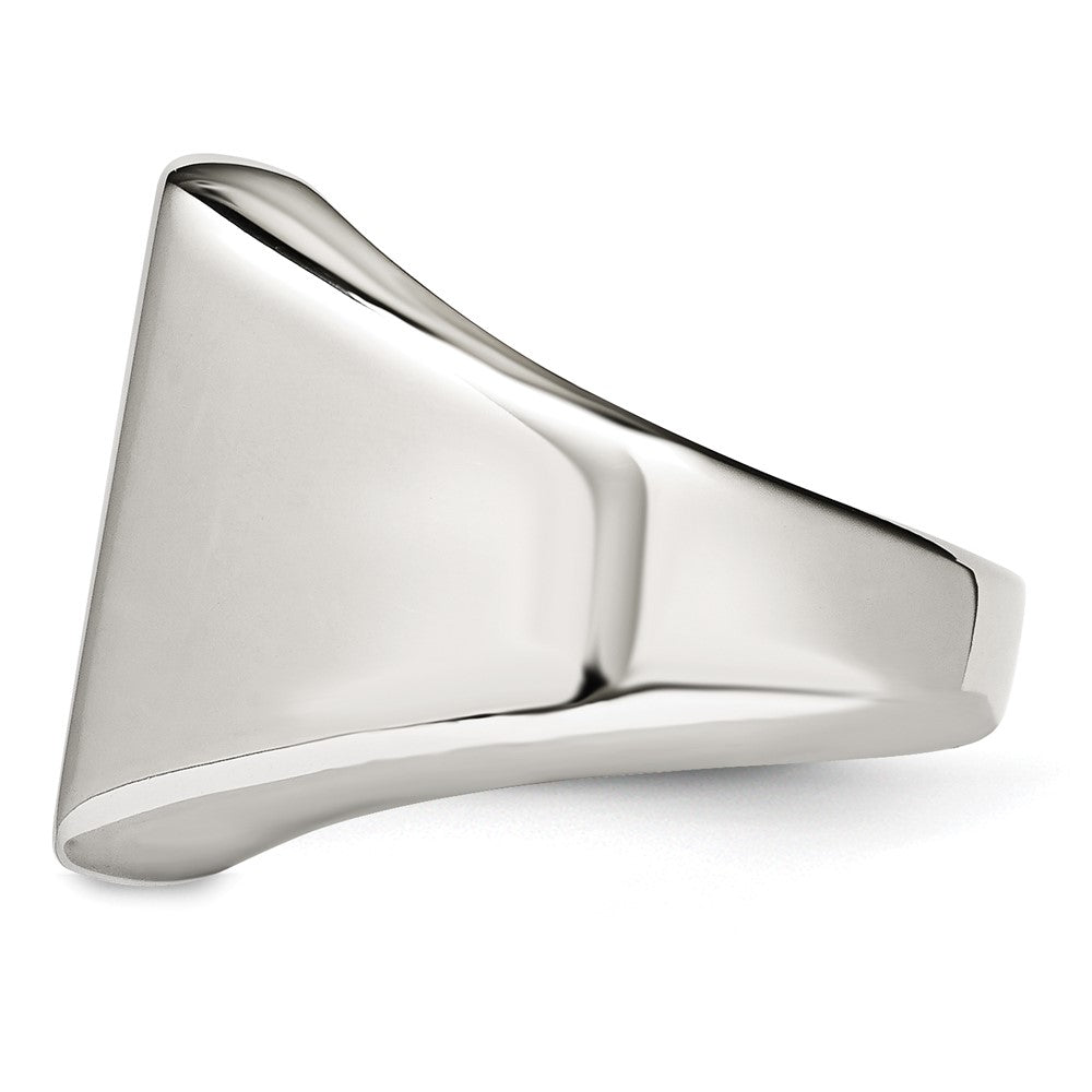 Edelstahl Poliert Siegel Ring (size 11 Nur)