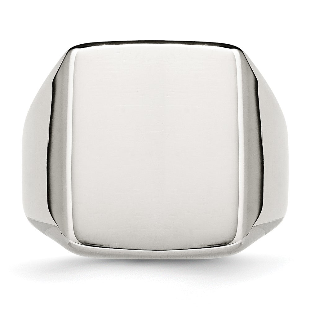Edelstahl Poliert Siegel Ring (size 11 Nur)