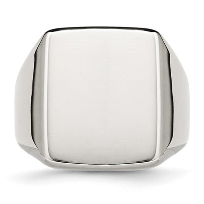 Edelstahl Poliert Siegel Ring (size 11 Nur)