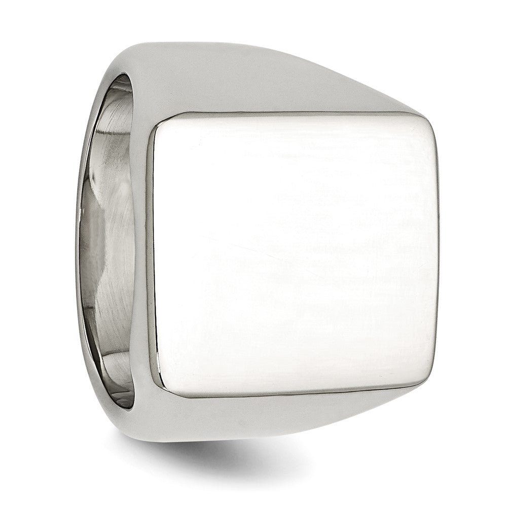 Edelstahl Poliert Siegel Ring (size 11 Nur)