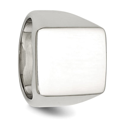 Edelstahl Poliert Siegel Ring (size 11 Nur)