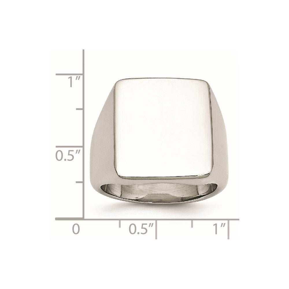 Edelstahl Poliert Siegel Ring (size 11 Nur)