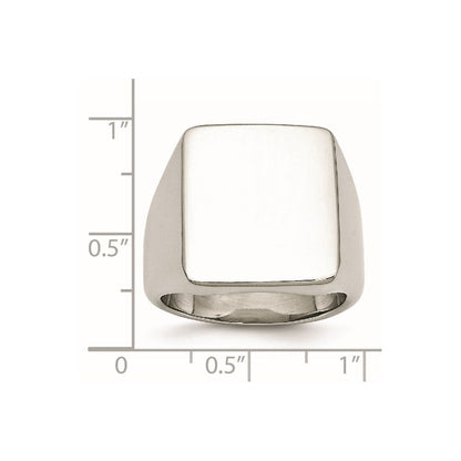 Edelstahl Poliert Siegel Ring (size 11 Nur)