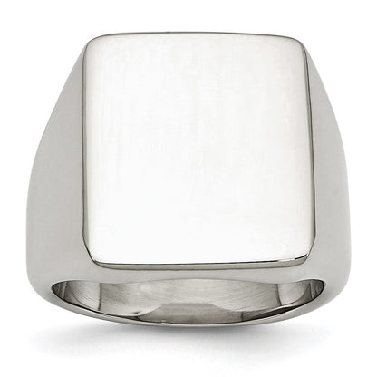 Edelstahl Poliert Siegel Ring (size 11 Nur)