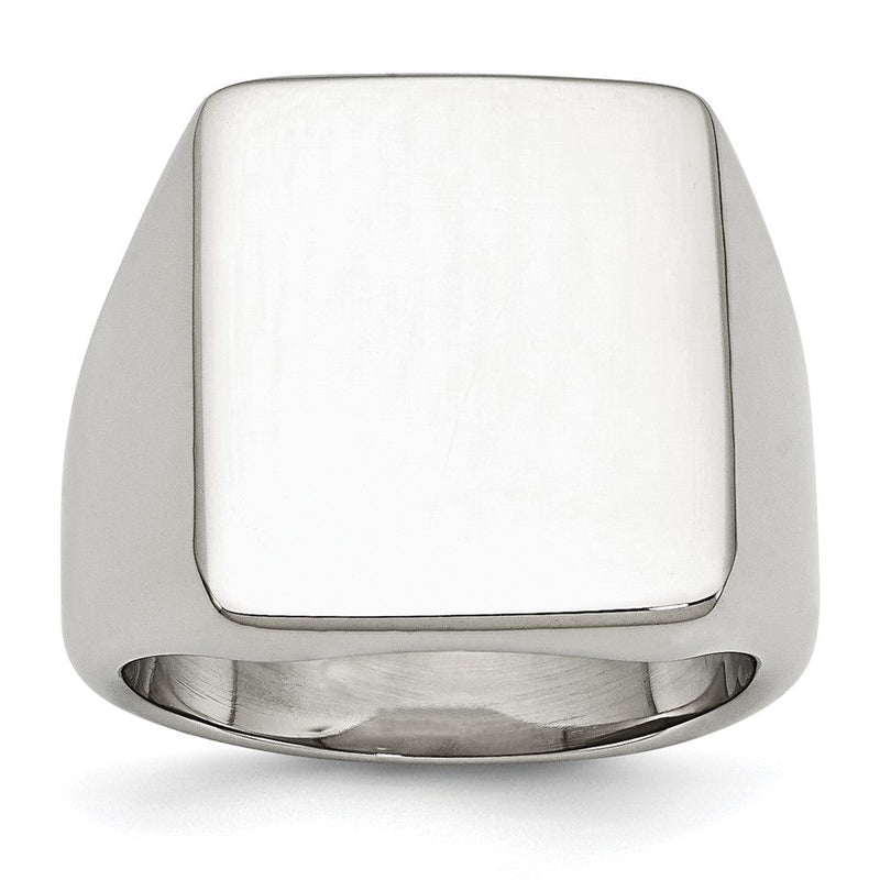 Edelstahl Poliert Siegel Ring (size 11 Nur)
