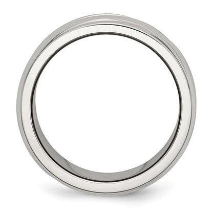 Edelstahl Poliert 10mm Gerillt Ring