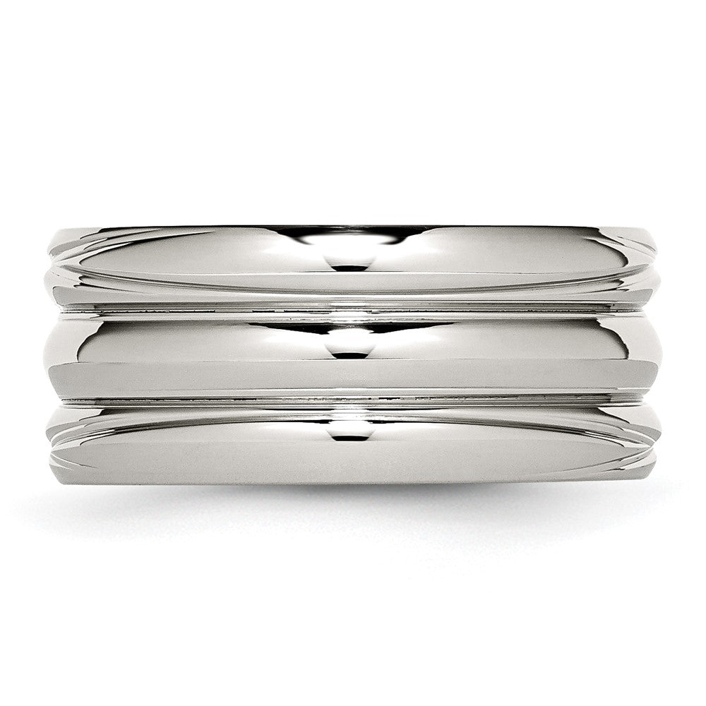 Edelstahl Poliert 10mm Gerillt Ring