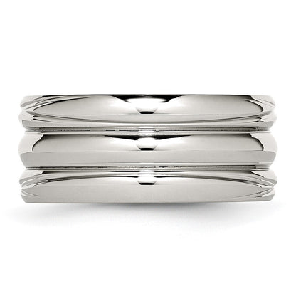 Edelstahl Poliert 10mm Gerillt Ring