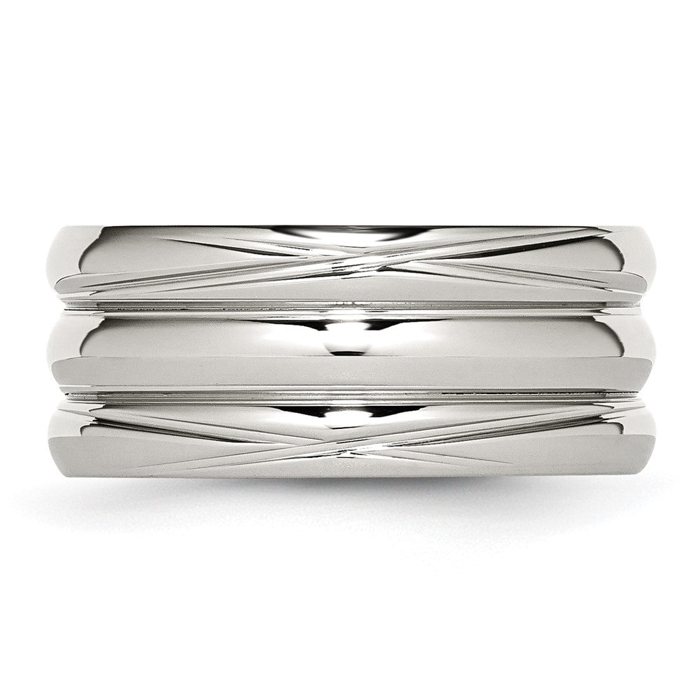 Edelstahl Poliert 10mm Gerillt Ring
